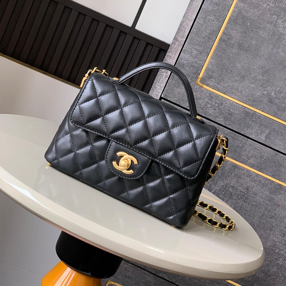 CHANEL Small Flap Bag with Top Handle(HIGH-END GRADE)