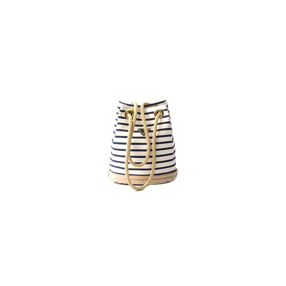 Prada Mariner small striped fabric bucket bag